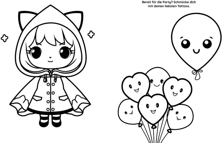 Produktbild Malbuch Kawaii mit 45 Tattoos