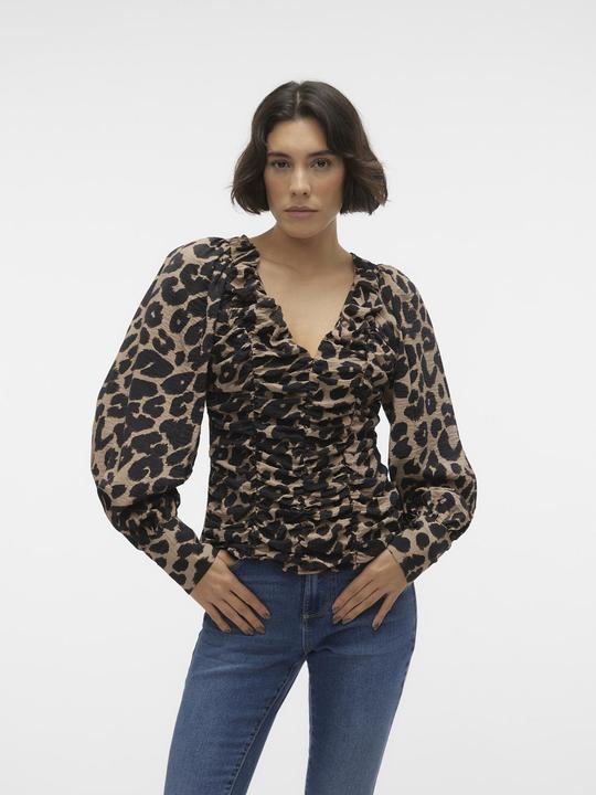Produktbild Vero Moda Vmiris L/S Vneck Gathering Top Wvn Pop1 Top (XS)