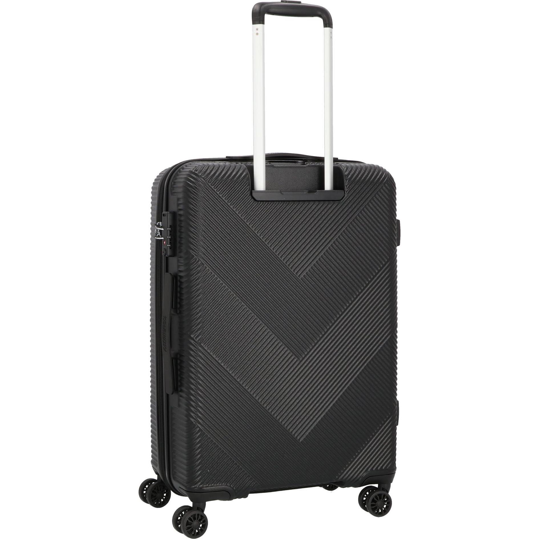 Thumbnail - American Tourister, Koffer, Exoline 4 Rollen Kofferset 3-teilig mit Dehnfalte, Schwarz, (207 l, XL (ab 115l))