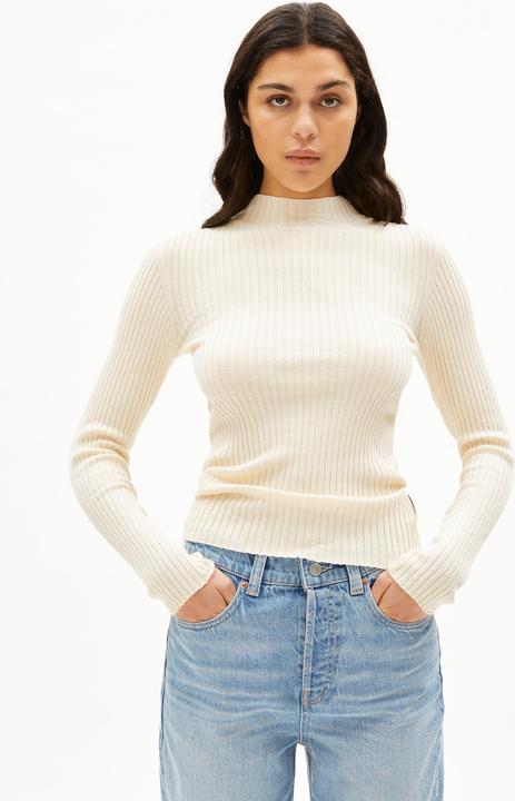 Produktbild Armedangels Alaania Pullover Stand-Up Collar Oatmilk (S)