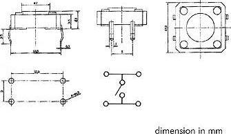 Produktbild Velleman Tactile Switch 12 X 12mm Height 4.3mm