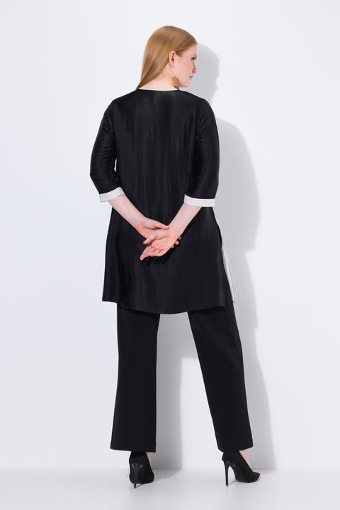 Actual product image Ulla Popken Tunika, Blüte, Zierfalte, V-Ausschnitt, 3/4-Arm (54)