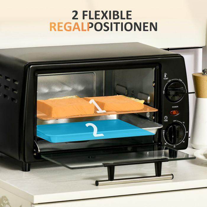 Image du produit Swisshandel24 Mini-four Four grille-pain, 1 plaque de cuisson, 1 grille de cuisson, capacité 10 L, fonction