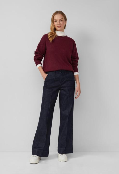 Produktbild s.Oliver Strickpullover Strickpullover aus Wollmix mit Ripp-Details (48)