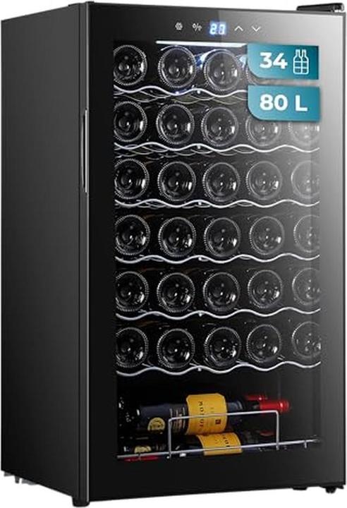 Cecotec VINOTECA BOLERO 34030 NEGRA 34 BOTELLAS REGULABLE
