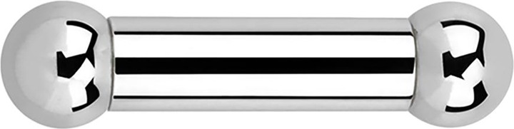 Produktbild Star Piercing Barbell Innengewinde silber mit zwei Kugeln (ohne Messing, Chirurgenstahl 316L)