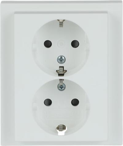 Actual product image Busch-Jaeger SCHUKO double socket outlet