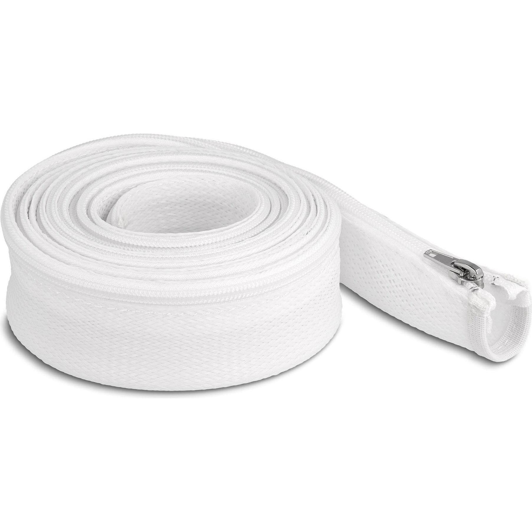 Delock, Kabelschutz + Kabelführung, Geflechtschlauch mit Reissverschluss hitzebeständig 3 m x 50 mm weiss (Kabelschlauch...