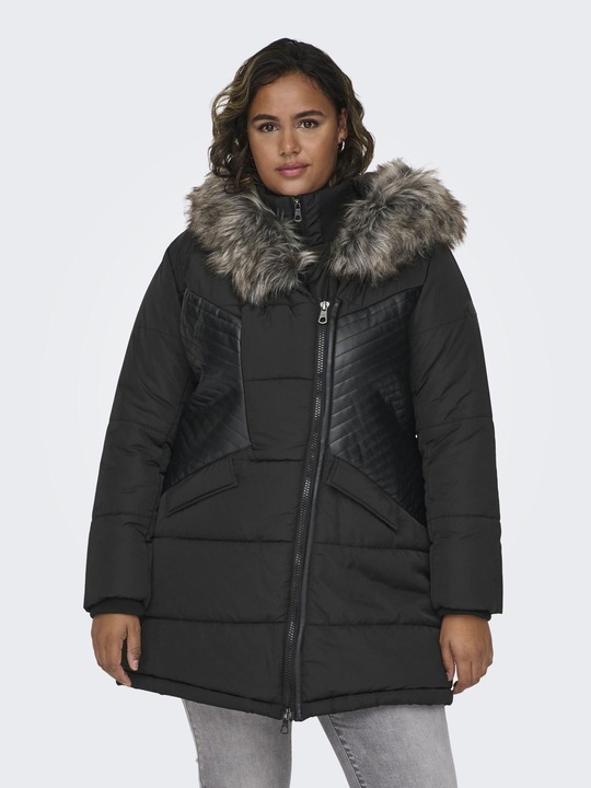 Produktbild Only Curvy Fellkapuzen Mantel (L)