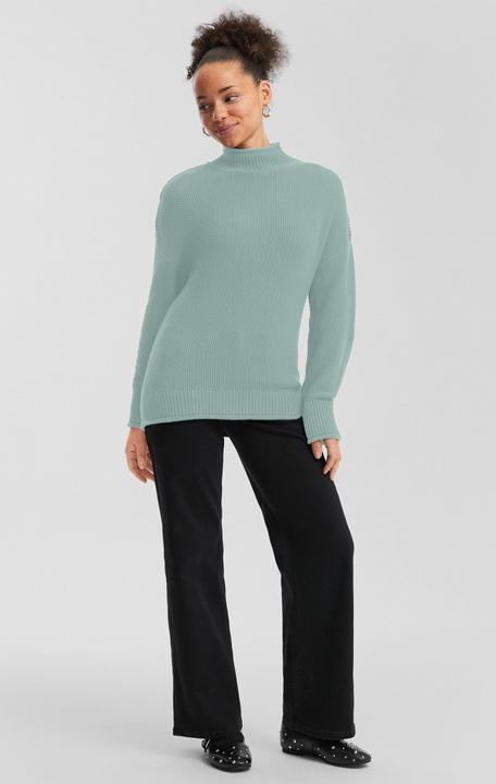 Produktbild s.Oliver Strickpullover Strickpullover mit Stehkragen aus Baumwollmix (XS)