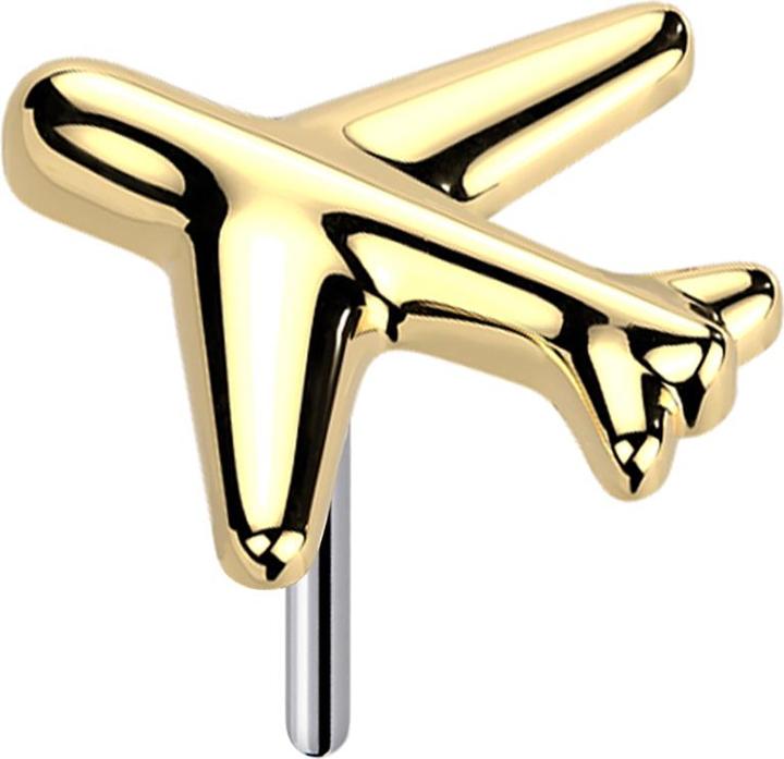 Image du produit Star Piercing Threadless Flugzeug vergoldet (sans laiton, Titane)