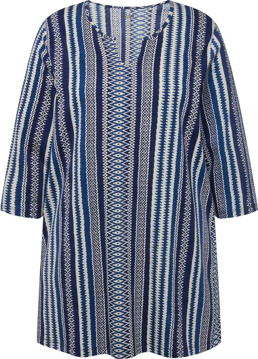 Produktbild Ulla Popken Longshirt, Musterstreifen, Tunika-Ausschnitt, 3/4-Arm (50, 52)