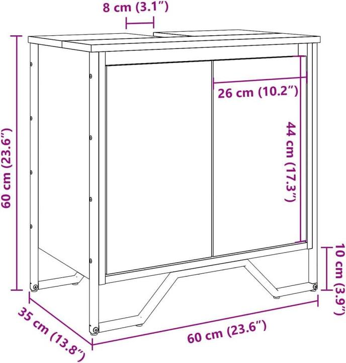 Actual product image vidaXL Vanity unit (60 x 35 x 60 cm)