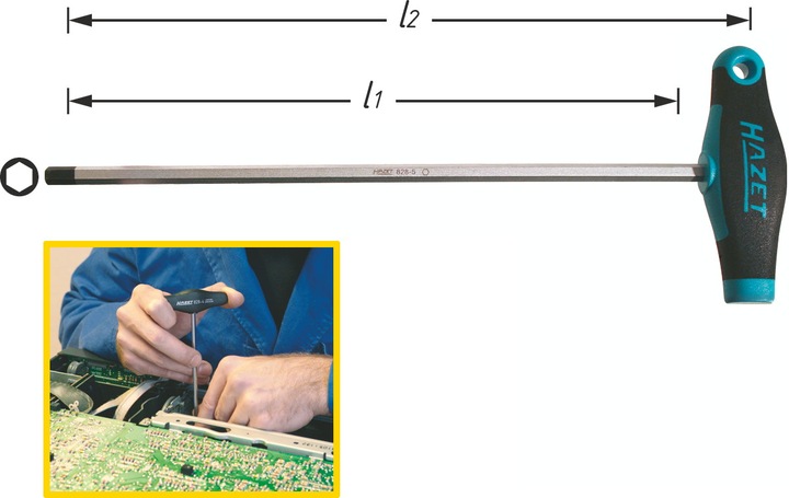 Image du produit HAZET Tournevis ∙ avec manche en T 828-3 ∙ Profil à 6 pans intérieurs ∙ 3 mm (Clé Allen)