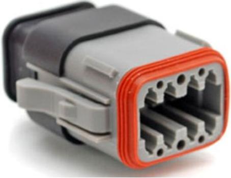 Actual product image Amphenol Crimp housing, socket, 2 rows, 8 poles, input option A, grey