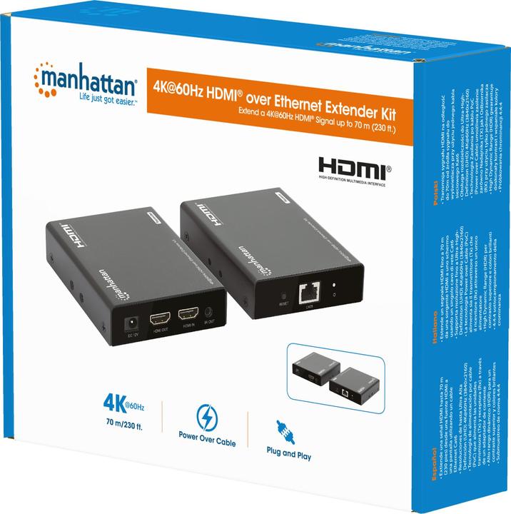 Actual product image Manhattan 4K@60Hz HDMI over Ethernet Extender Set up to 70m