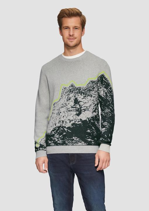 Produktbild S.Oliver Strickpullover Strickpullover mit Jacquard-Artwork (XXL)