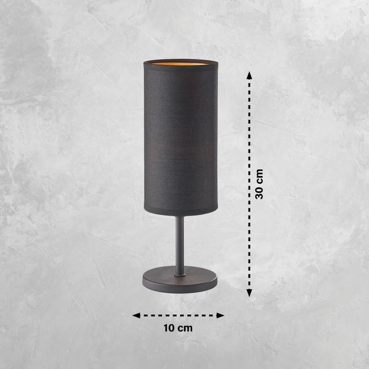 Produktbild FHL easy FHL Kira Tischleuchte Leinenschirm rund Modern E14 schwarz 850264 (E14)