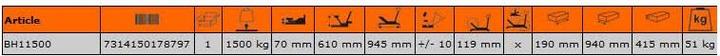 Actual product image Bahco 1.5 t jack with low underride height