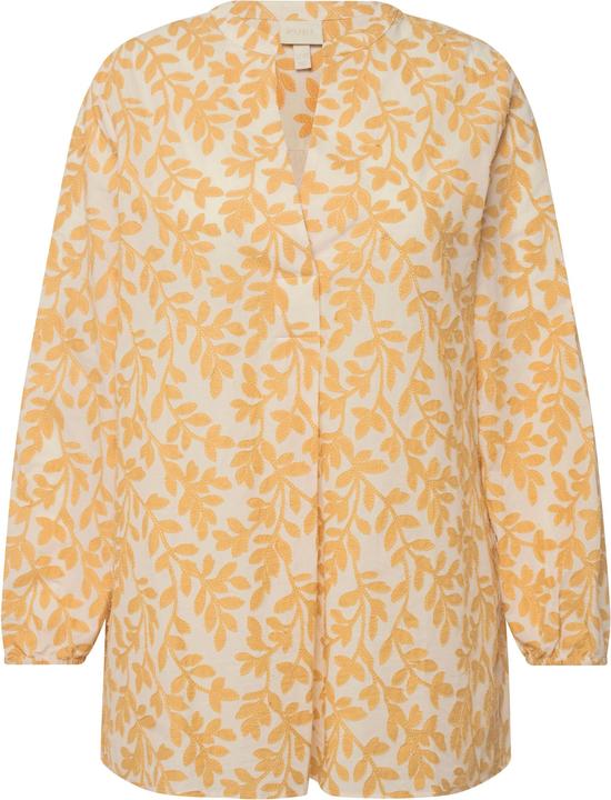 Actual product image Ulla Popken Eco Cotton Floral Embroiderd Long Sleeve Tunic Shirt (46, 48)
