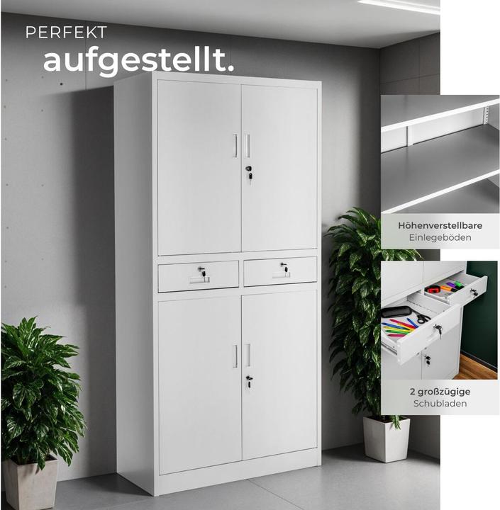 Produktbild tectake Aktenschrank (90 x 40 x 180 cm)
