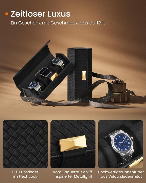 Produktbild Songmics Uhren Aufbewahrung Box für 3 Uhren Hexagon