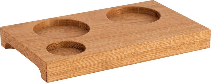 Image du produit APS Planche à servir (L)150 x (P)90 x (H)15 mm, chêne en bois de chêne huilé, avec 2 creux Diamètre