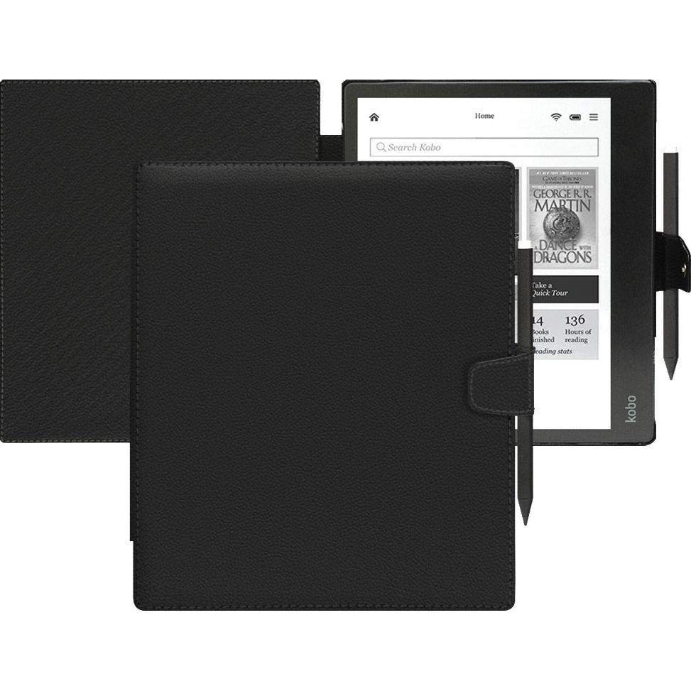 Noreve Lederschutzhülle horizontal (Kobo Elipsa 2E), Tablet Hülle, Schwarz