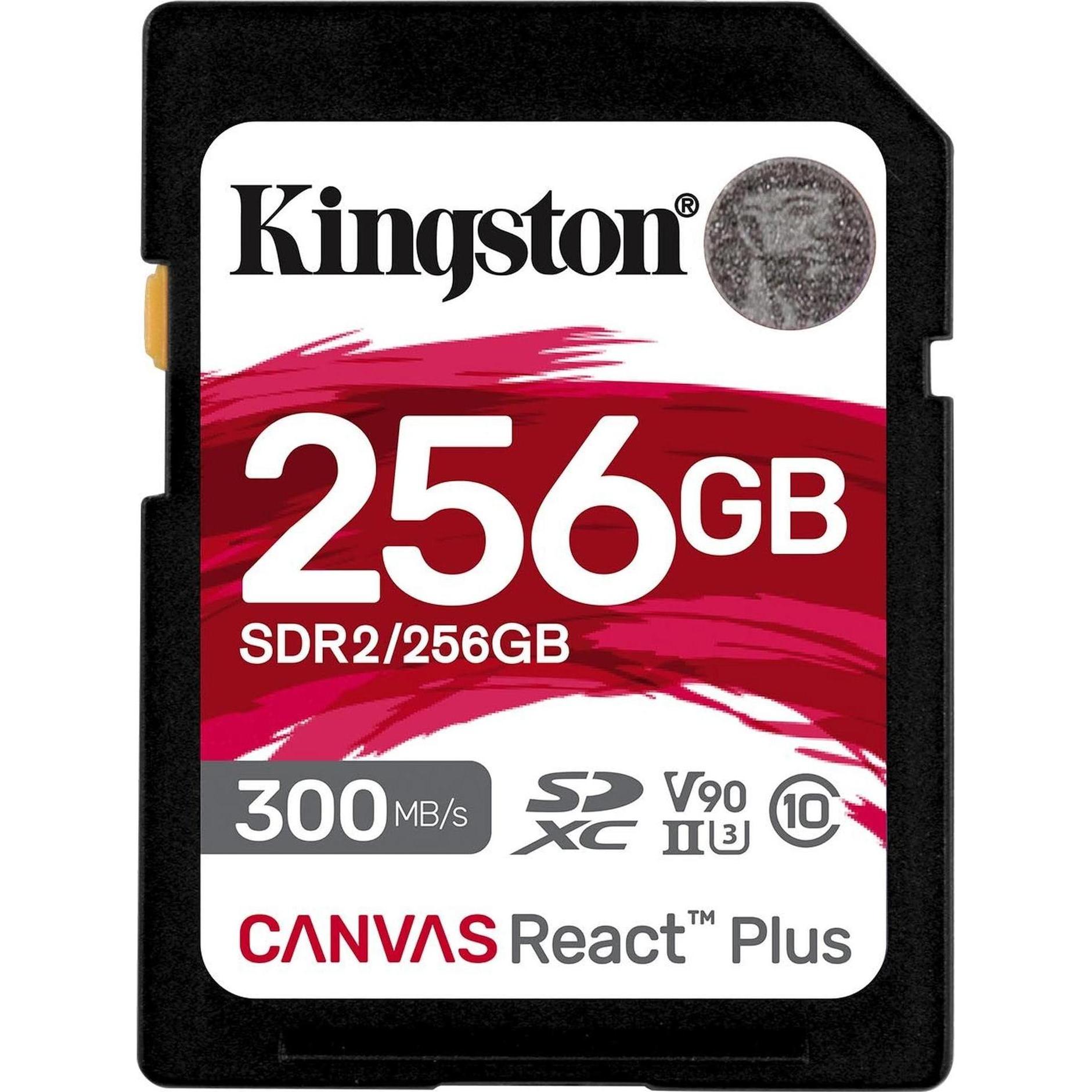 Kingston Canvas React Plus (256 GB, SDXC, U3, UHS-II), Speicherkarte, Schwarz