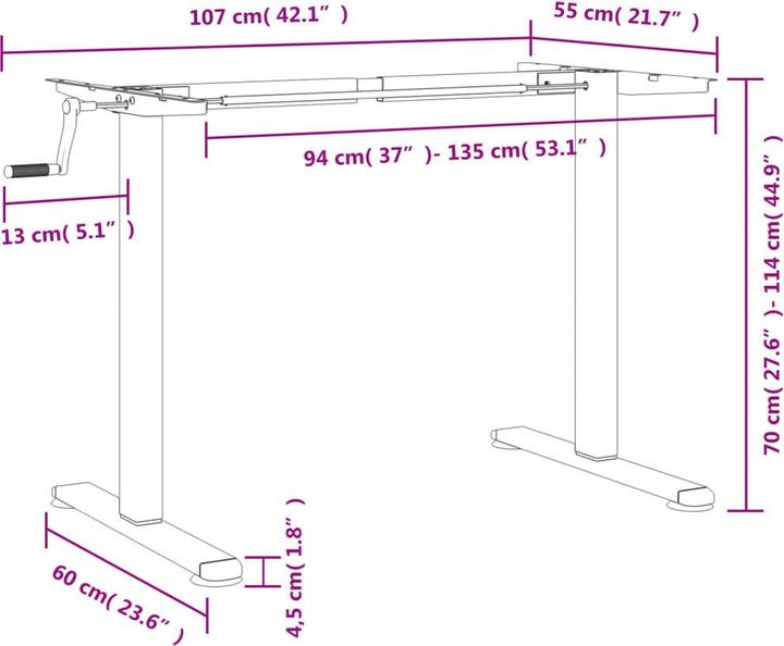 Actual product image VidaXL Jinshanwei Town (135 x 60 x 70 cm)