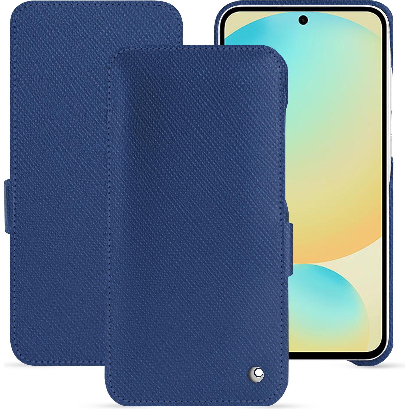 Thumbnail - Noreve Lederschutzhülle horizontal (Samsung Galaxy S24 FE), Smartphone Hülle, Blau