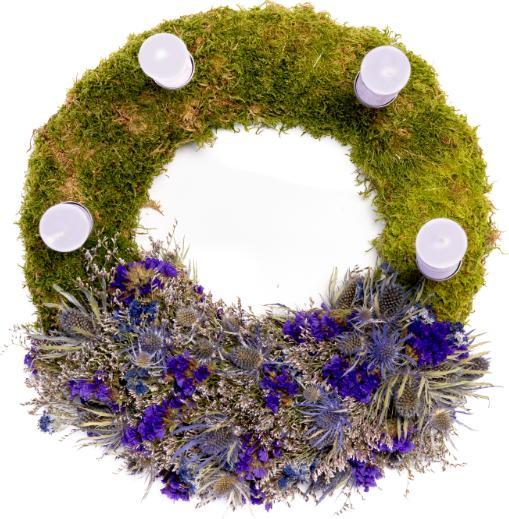 Image du produit VEG and the City Adventskranz mit Disteln - Kerzen Flieder (25 cm)
