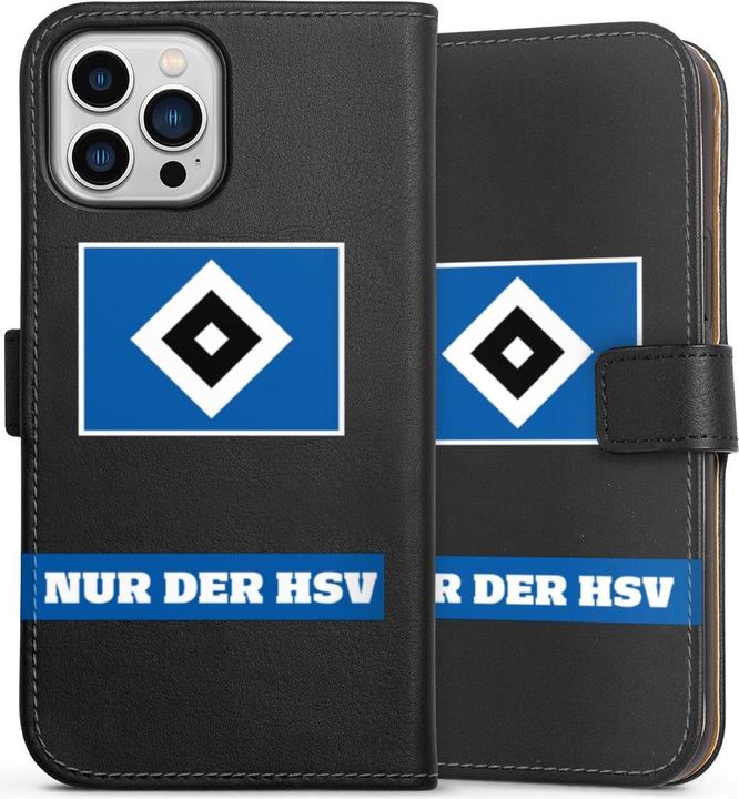 Actual product image DeinDesign Tasche für Apple iPhone 13 Pro Max Handy Flip Case Wallet Cover Handytasche Leder HSV Hamburger SV (Apple iPhone 13 Pro Max)