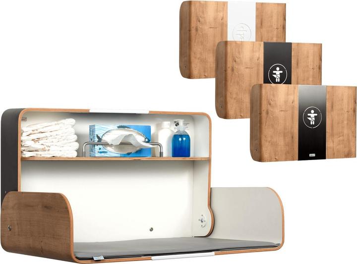 Produktbild Timkid Wickeltisch Holz/Edelstahl Quer Eiche