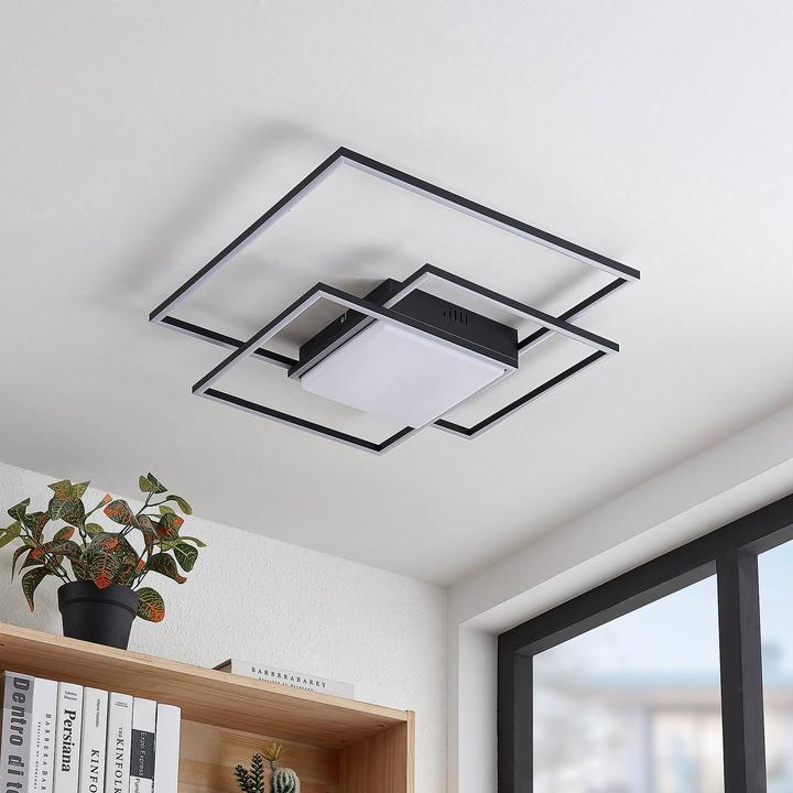 Image du produit Lindby Nelinka LED plafonnier, noir (2600 lm)