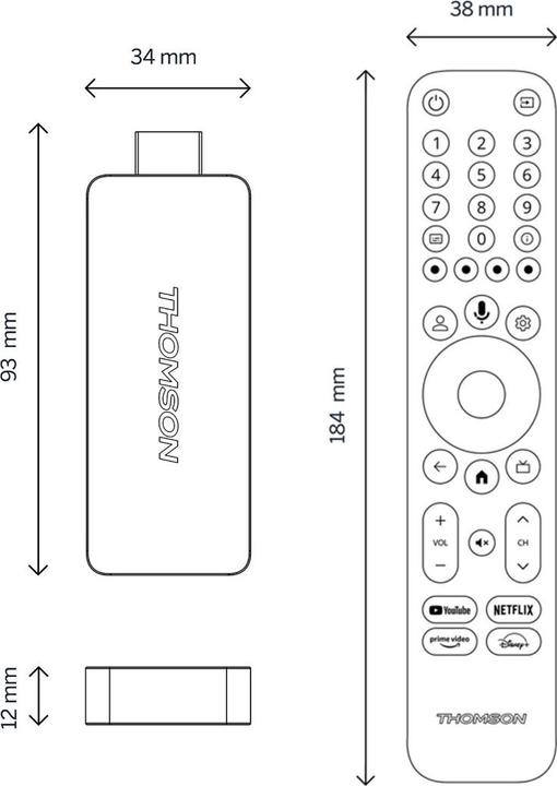 Image du produit Thomson Clé USB de streaming : 4K UHD Google TV (8 Go)