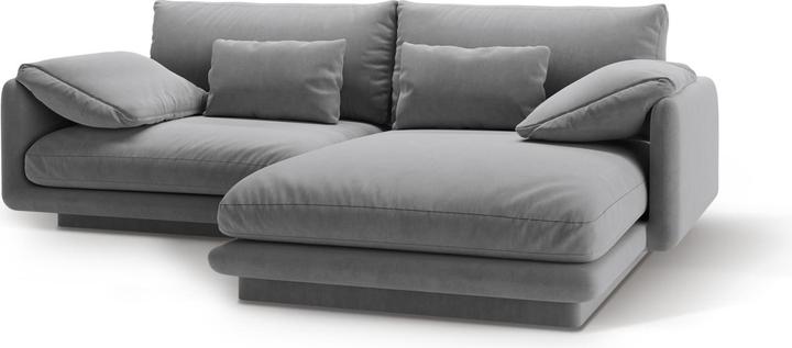 Actual product image Micadoni Velvet Right Corner Sofa, "Torino", 3 Seats, 220x170x83 Made in Europe (Corner sofa)