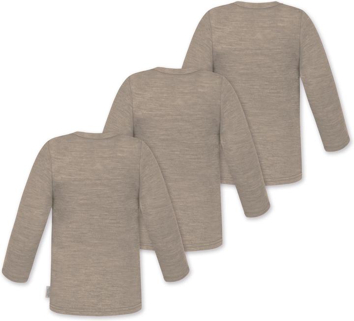 Produktbild Normani 3er Pack Baby Merino Longsleeve „Taupo" - 9467 (110, 116)