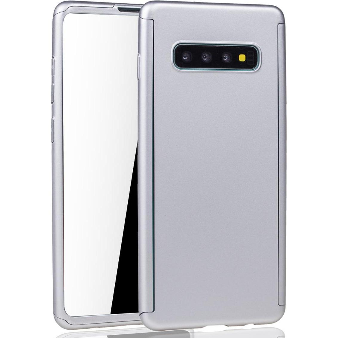 Thumbnail - König Design Hülle Handy Schutz für Samsung Galaxy S10 Full Case Cover Displayschutz Silber (Samsung Galaxy S10+), Smart...