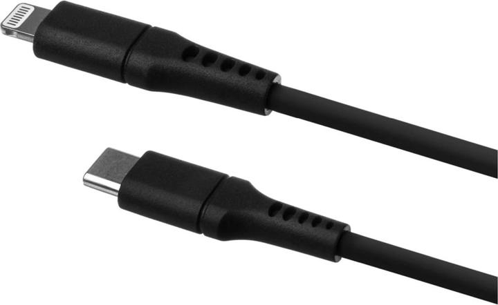 Actual product image Fixed Liquid Silicone Cable USB-C/Lightning, 1,2m, black (1.20 m, USB 2.0, 60 W)