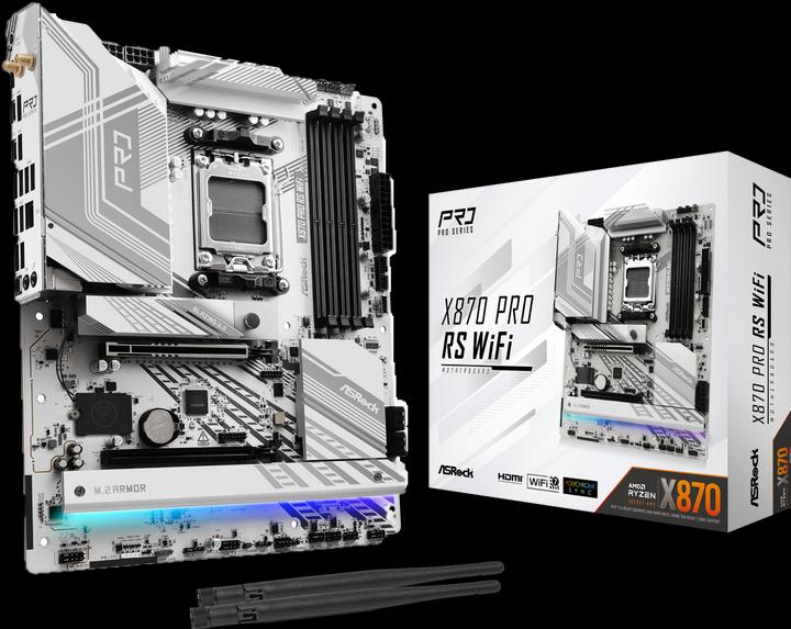 Image du produit AsRock X870 Pro RS WiFi AM5 (AM5, AMD X870, ATX)