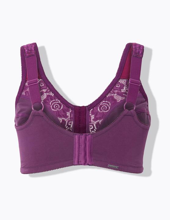 Actual product image Ulla Popken Lace Panel Underwire-Free Relief Bra (85 E)