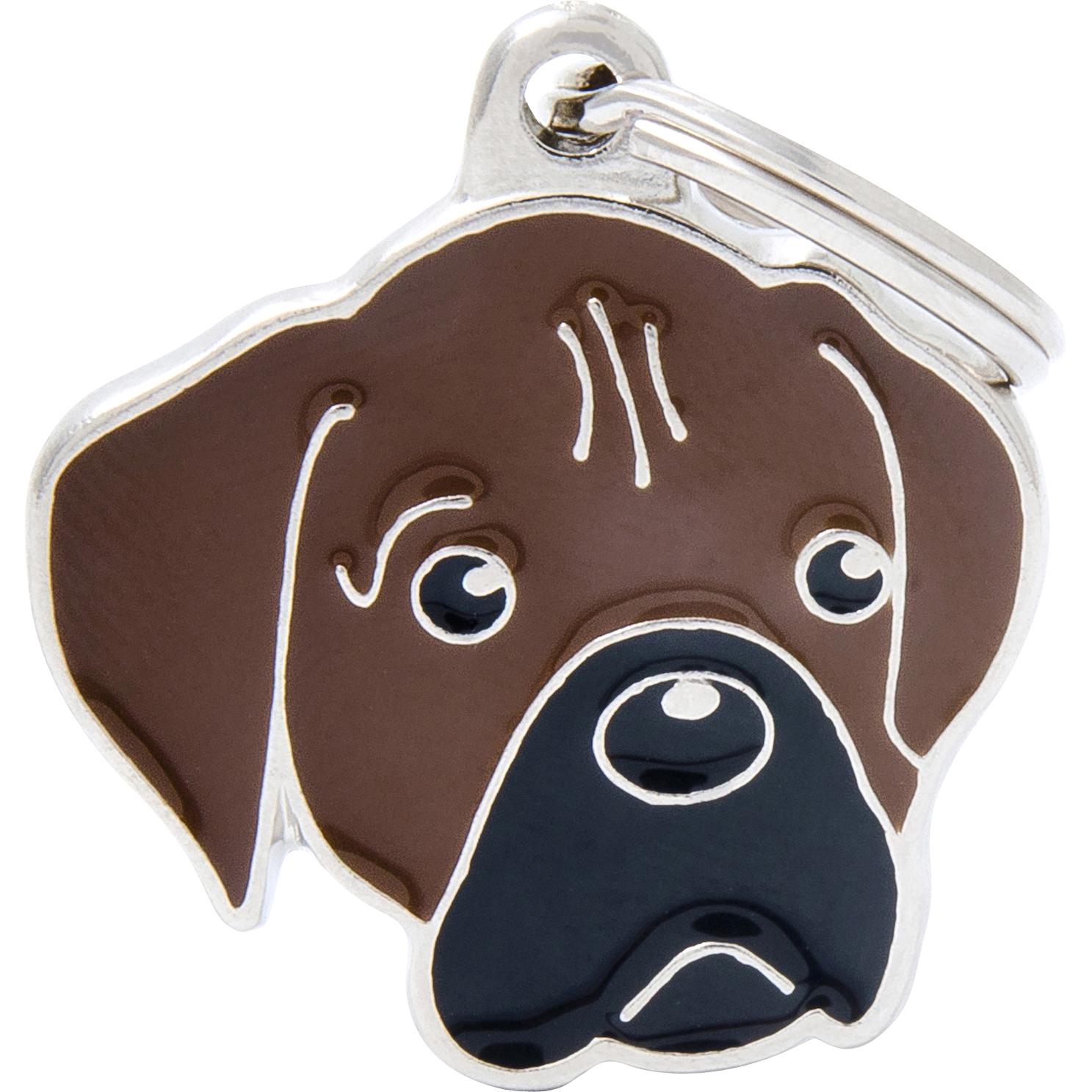 Myfamily Amici di MyFa tegn, Boxer, brun (Cane), Collare + Guinzaglio