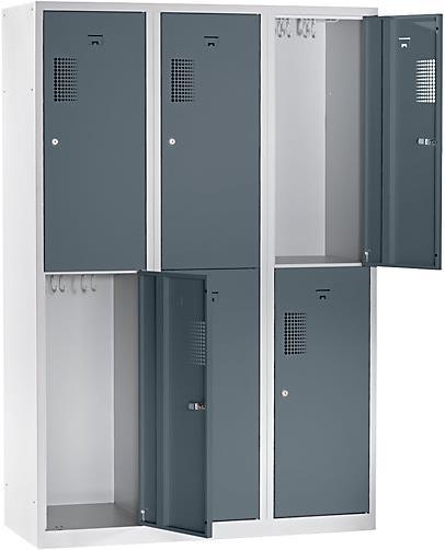 Actual product image eurokraft basic Locker, 6 compartments, width 1200 mm (120 cm, 180 cm)