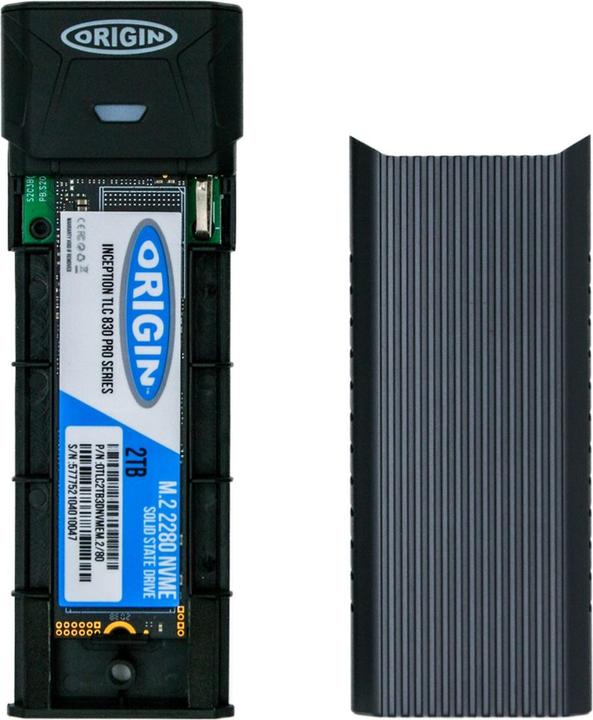 Actual product image Origin Storage OSEC512NVME External Solid State Drive Aluminum (0.51 TB)