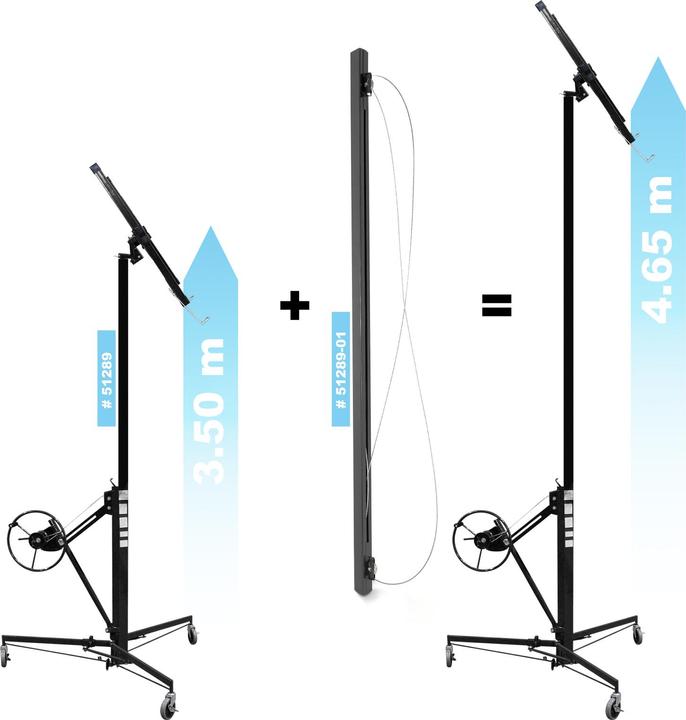 Actual product image Wiltec Extension 140cm XXL plasterboard lifter plasterboard mounting aid panel black