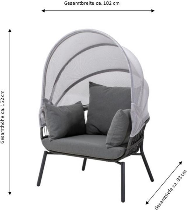 Produktbild Leco Sessel mit Fusshocker CLARA (102 cm)