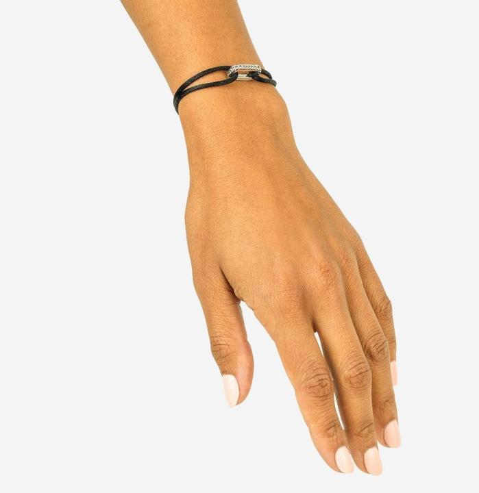 Immagine prodotto Buddha to Buddha Armband Kordel Barbara Silber Schwarz (27 cm, Nylon, Argento 925)