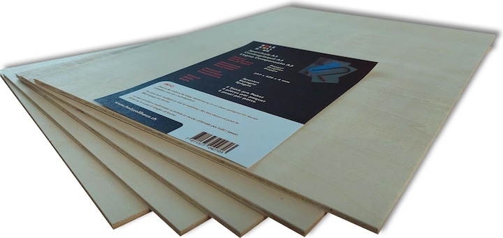 Actual product image Holz Zollhaus Plywood boards for crafting 5 pieces, A3