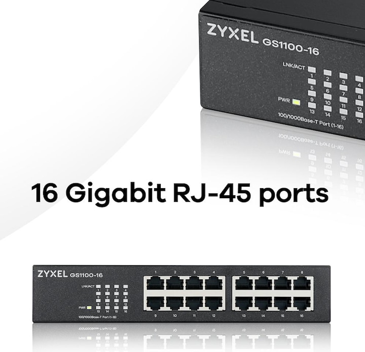 Actual product image Zyxel GS1100-16 V3 (16 Ports)